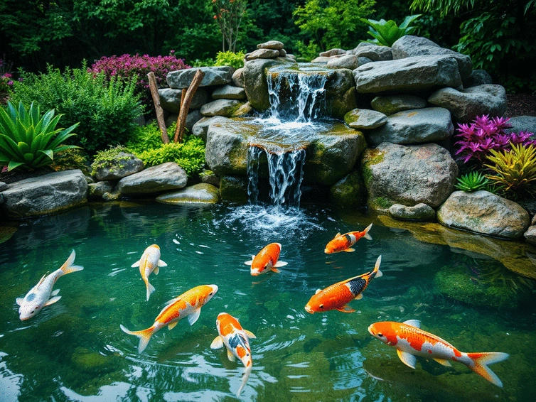 Designing a Koi Pond with a Waterfall: Tips and Tricks